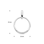 Anhänger Zirkonia 22 mm rhodiniertes Silber