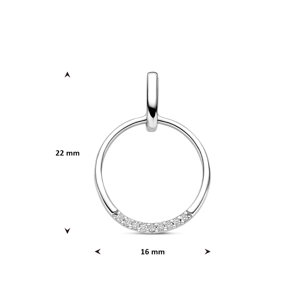 Anhänger Zirkonia 22 mm rhodiniertes Silber