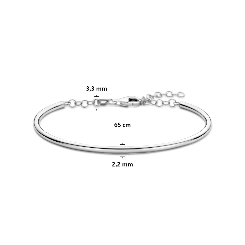 armband 65 x 3,3 mm zilver gerhodineerd