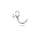 Curl-Nasenstecker Herz aus Silber rhodiniert