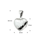 Medaillon Herz Gravur 19 mm Silber rhodiniert