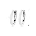 klapoorringen wit emaille zilver gerhodineerd