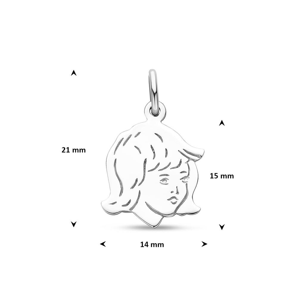 hanger meisje 15 mm zilver gerhodineerd