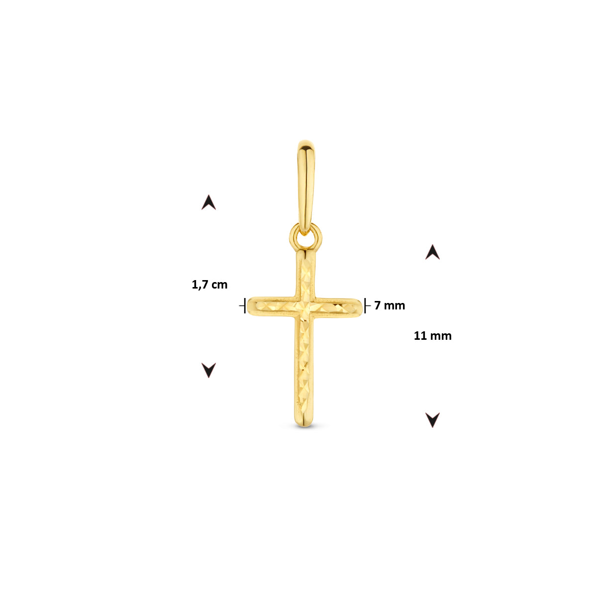 hanger kruis gediamanteerd 14K geelgoud