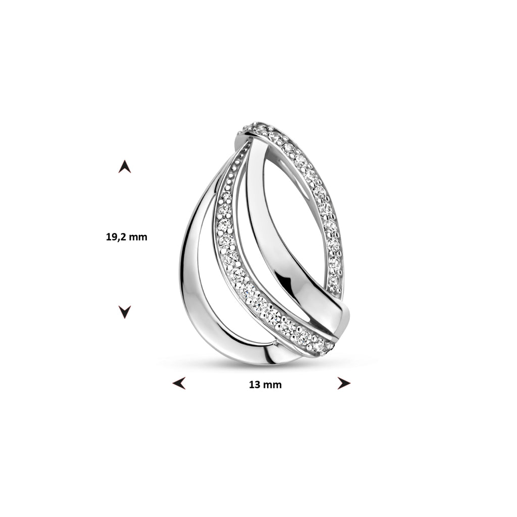 hanger zirkonia zilver gerhodineerd