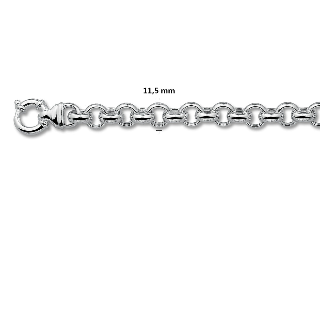 Jasseron 11,5 mm mit großem Federverschluss silberweiß