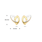 oorknoppen bicolor gestift 10,1 mm 14K geelgoud
