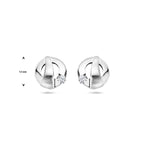 Ohrstecker Zirkonia Poly/Silber matt rhodiniert