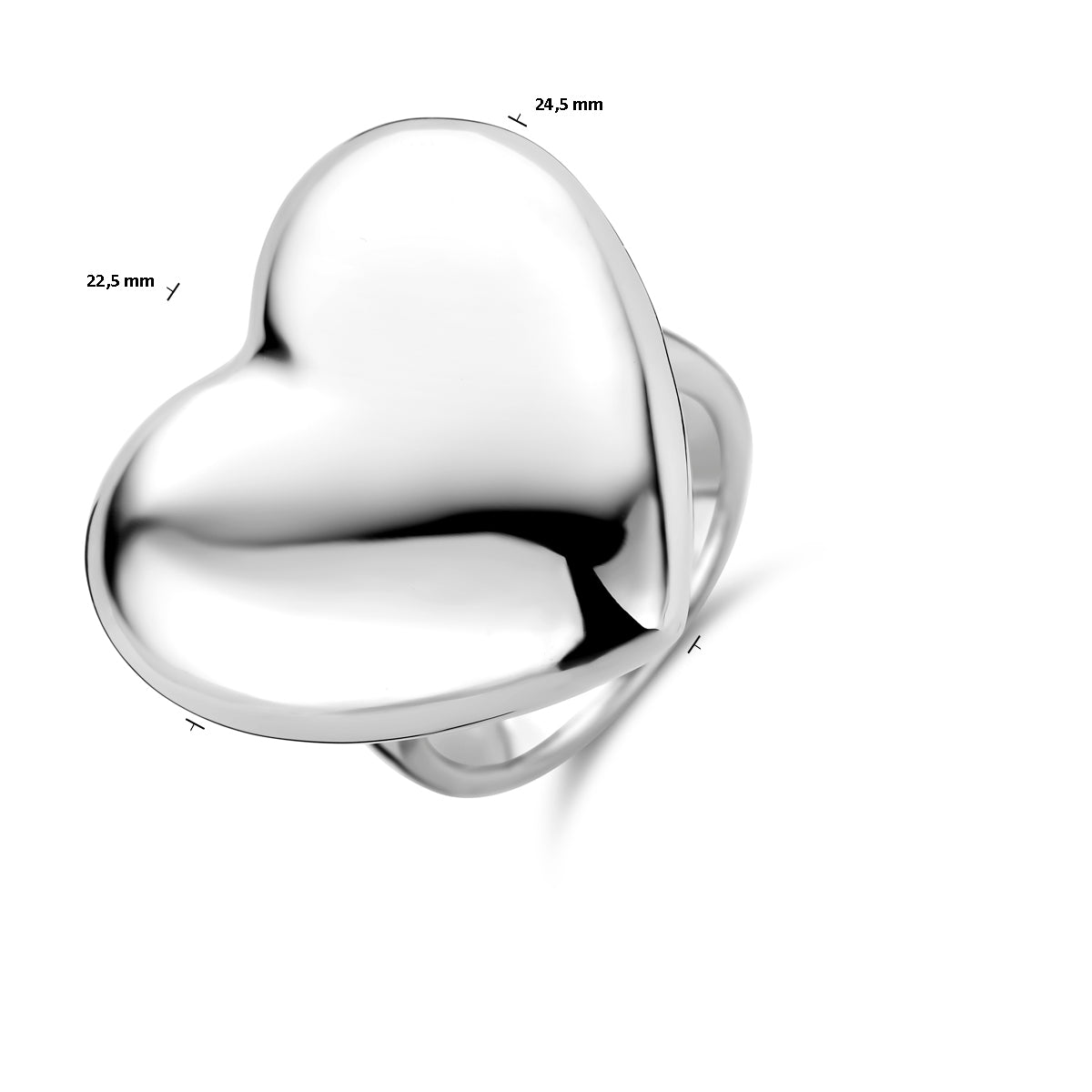 Ring Herz Silber rhodiniert