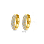 Klappohrringe Zirkonia 15,5 mm 1 Mikron silbervergoldet (gelb)