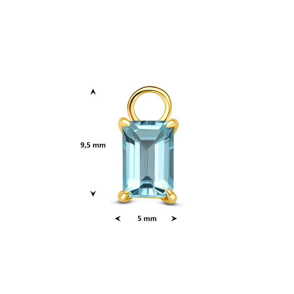 oorringhanger topaas 9,5 mm 14K geelgoud