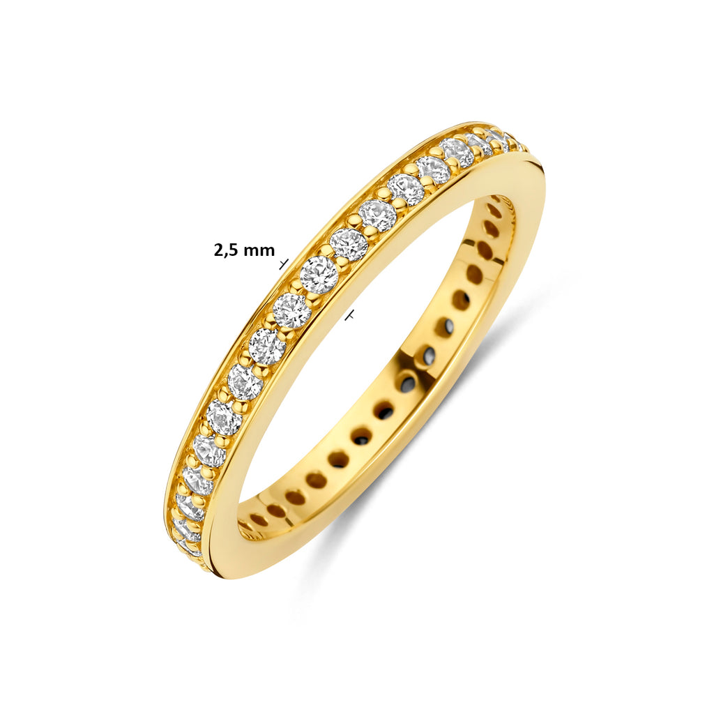 Ring Zirkonia 3 Mikron silbervergoldet (gelb)