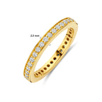 Ring Zirkonia 3 Mikron silbervergoldet (gelb)