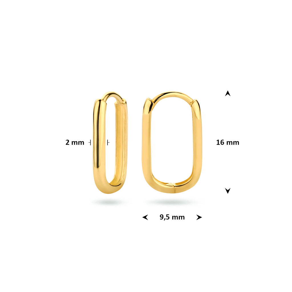 9K Klappcreolen Paperclip 16 mm 9K gelb