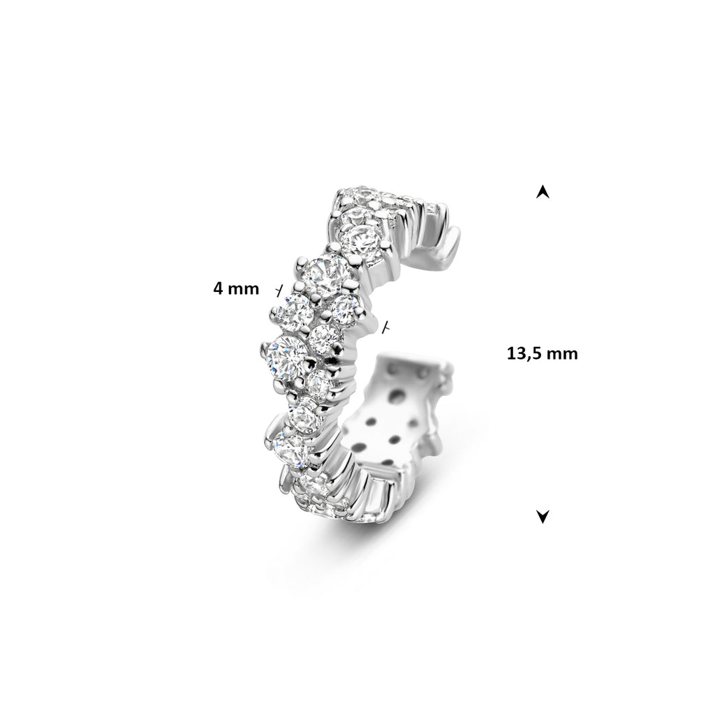 ear cuff zirkonia 13,5 mm zilver gerhodineerd