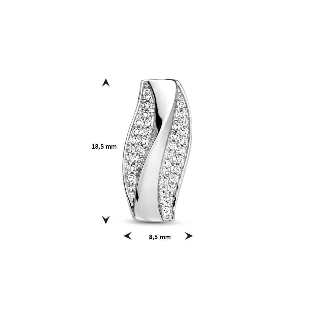 hanger zirkonia zilver gerhodineerd