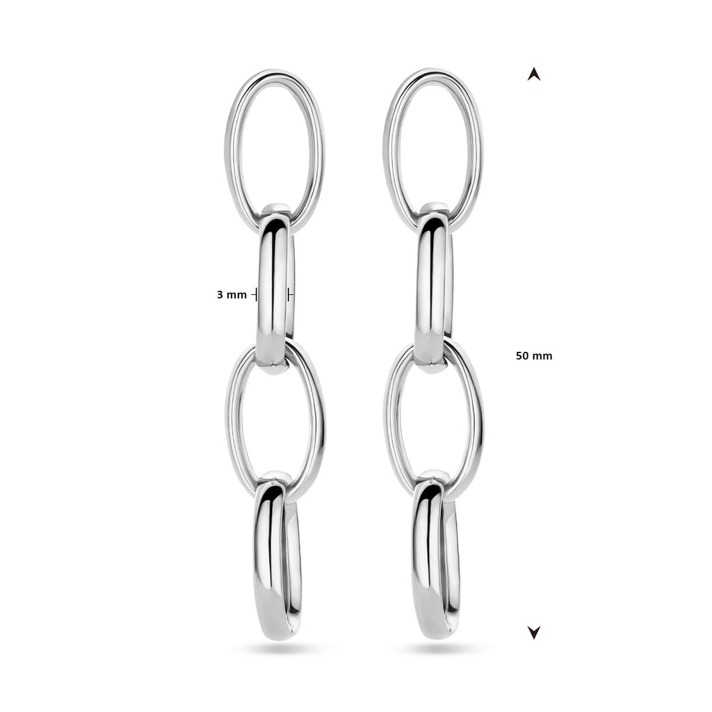 oorhangers schakel 50 mm zilver gerhodineerd