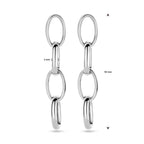 oorhangers schakel 50 mm zilver gerhodineerd