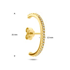 suspender oorbel zirkonia 21 mm 1 micron zilver verguld (geel)
