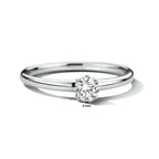 ring lab grown diamant 0.25ct h si 14K witgoud met palladium