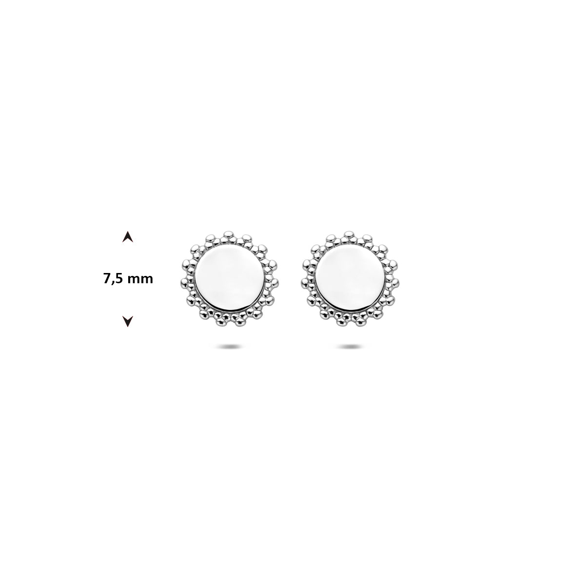 Ohrstecker 7,5 mm Silber rhodiniert