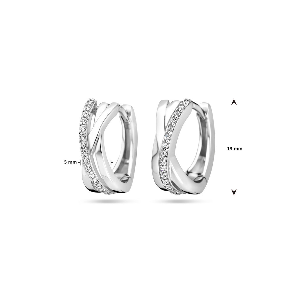 Klappcreolen 13 mm Silber rhodiniert