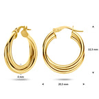 oorringen buis 4 mm 14K geelgoud