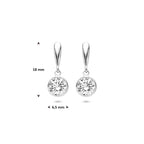 Ohrhänger Zirkonia 18 mm silber rhodiniert