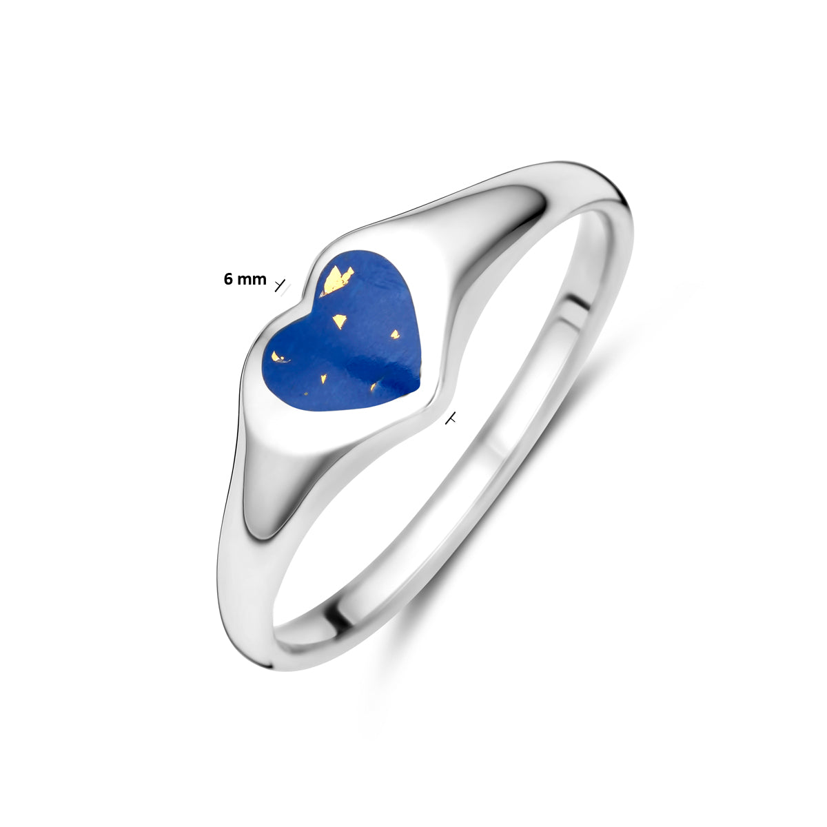 Ring Herz Lapislazuli Silber rhodiniert