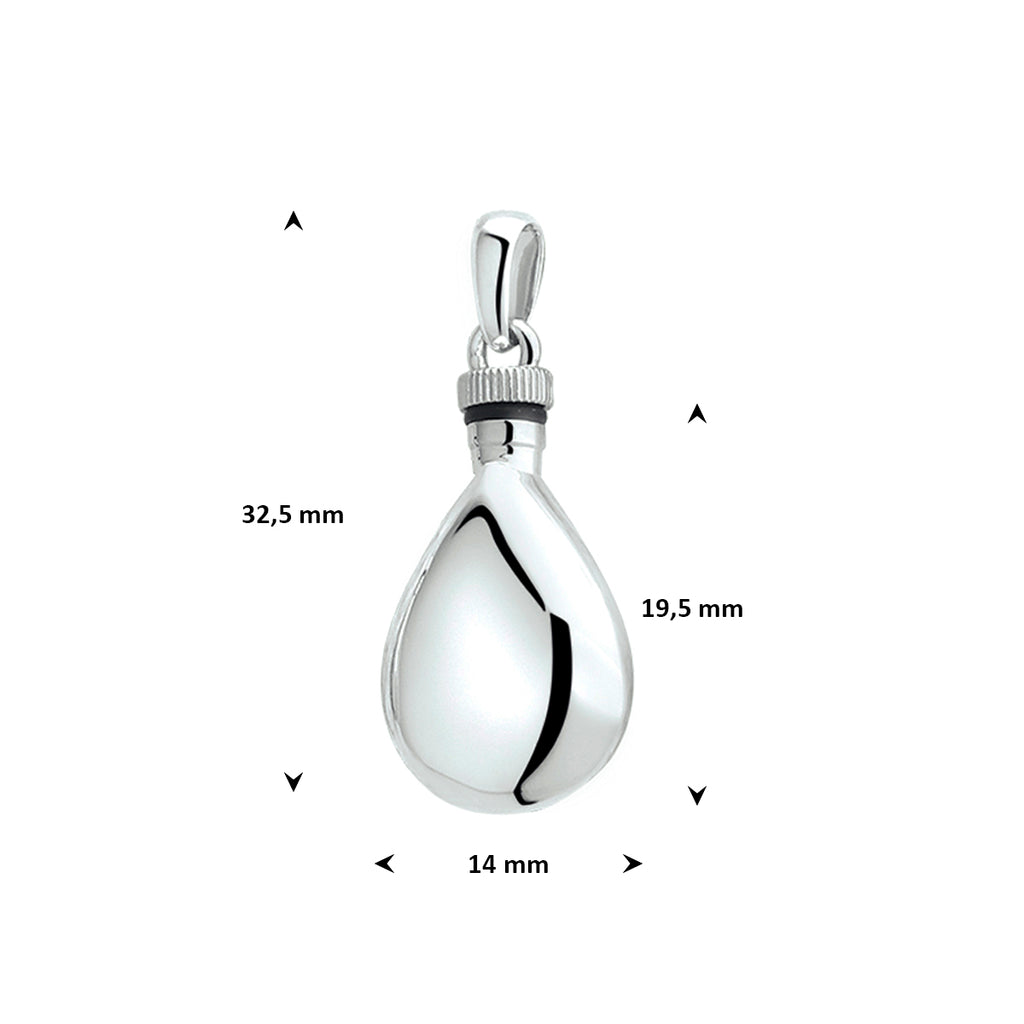 urnhanger 19,5 mm zilver gerhodineerd