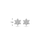 Ohrstecker Blume Zirkonia Silber rhodiniert