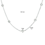 Zirkonia-Halskette 40 + 4 cm Silber rhodiniert