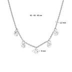 collier zirkonia 41 - 43 - 45 cm zilver gerhodineerd