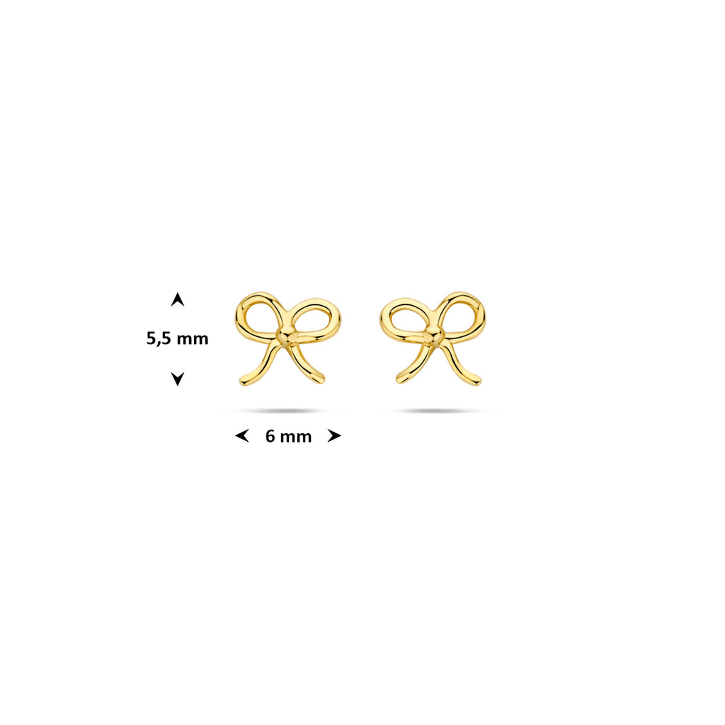 Ohrstecker Schleife 5,5 mm 14K Gelbgold