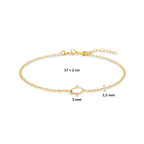 armband ovaaltjes 17 + 2 cm 14K geelgoud - ovaal