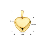 Anhänger Herz 18 mm 14 K Gelbgold