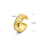 ear cuff 12,5 mm 1 micron zilver verguld (geel)