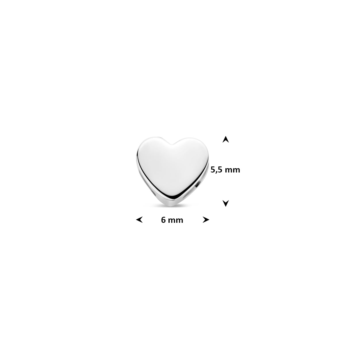Anhänger Herz 5,5 mm Silber rhodiniert