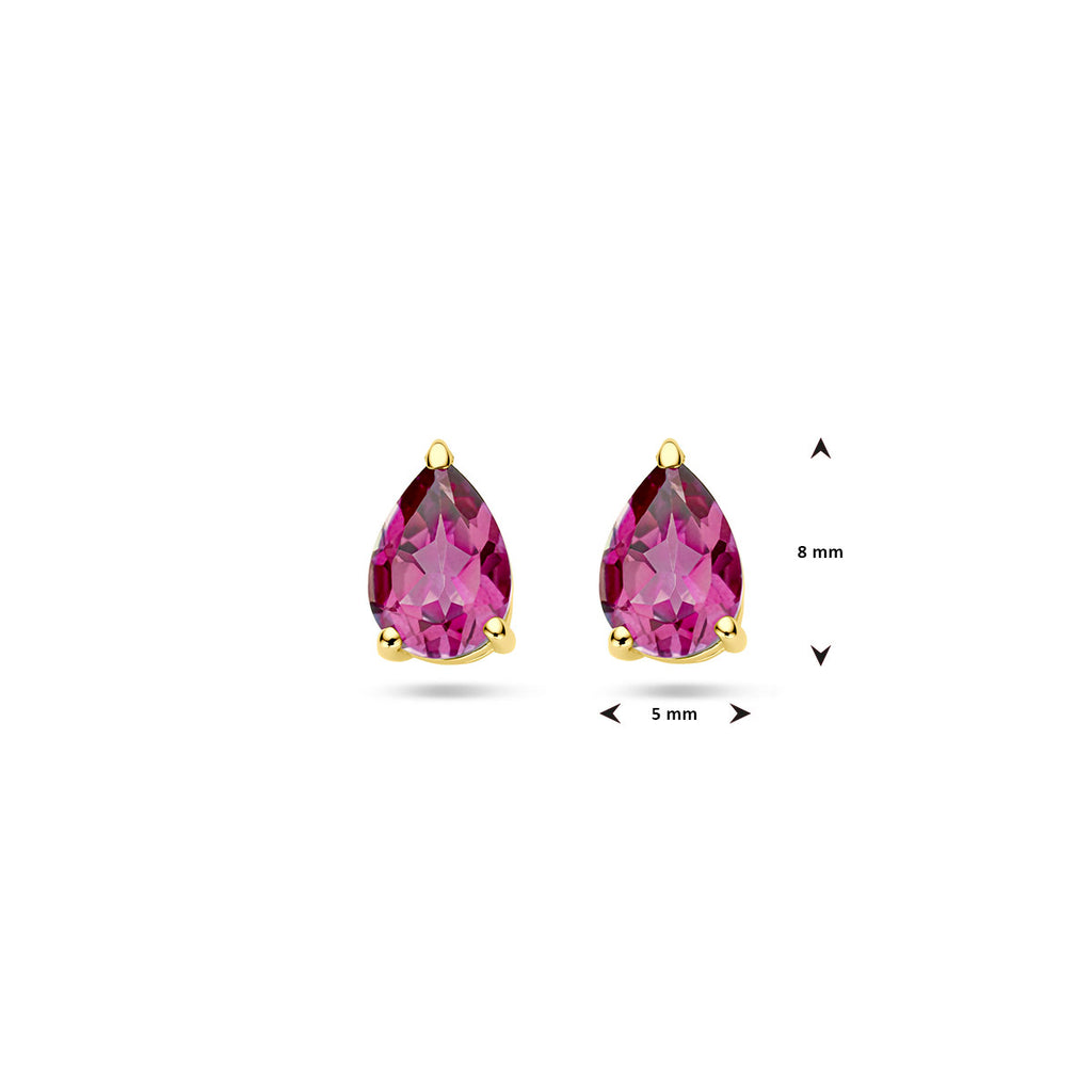Ohrstecker rosa Topas 14K Gelbgold