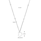 Halskette Herz 41 + 4 cm Silber rhodiniert
