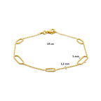 armband gediamanteerd 19 cm 14K geelgoud