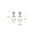 Ohrhänger Perle 15 mm 14K Weißgold