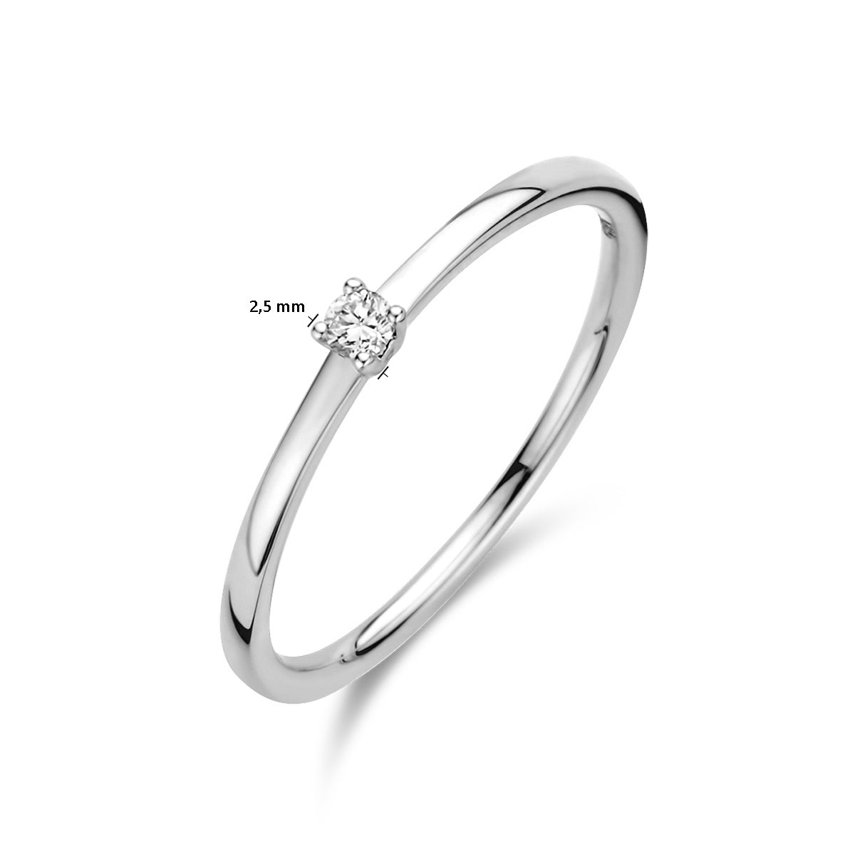 aanzoeksring diamant 0.05ct h si 14K witgoud