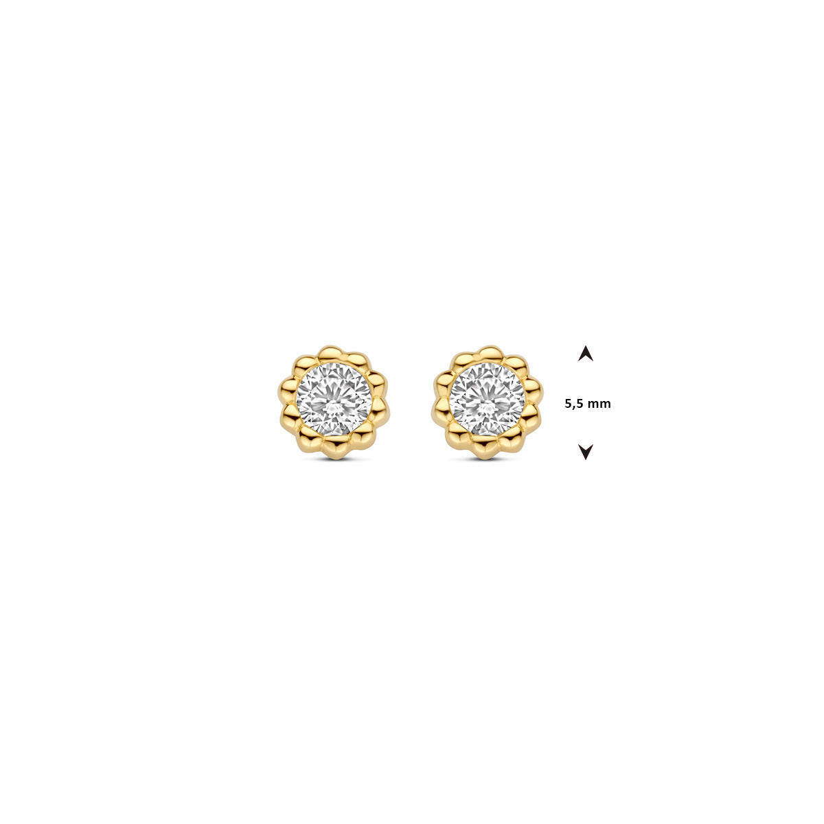 Ohrstecker Zirkonia 5,5 mm 14K Gelbgold