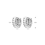 klapoorringen 13 mm zilver gerhodineerd