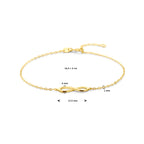 Armband Infinity 16,5 + 2 cm 14K Gelbgold