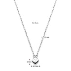 Halskette Herz 41 + 5 cm Silber rhodiniert