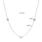 collier koffieboon 41 + 4 cm zilver gerhodineerd
