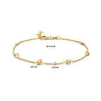 Armband mehrere Farben Zirkonia 18 + 2 cm 3 Mikron Silber vergoldet (gelb)