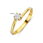 ring lab grown diamant 0.25ct g vs 14K geelgoud